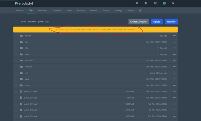 [Pterodactyl] Увеличение лимита в менеджере файлов